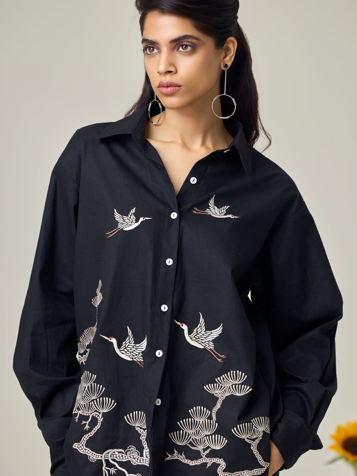 Black Popline Flamingo Co-Ord Set