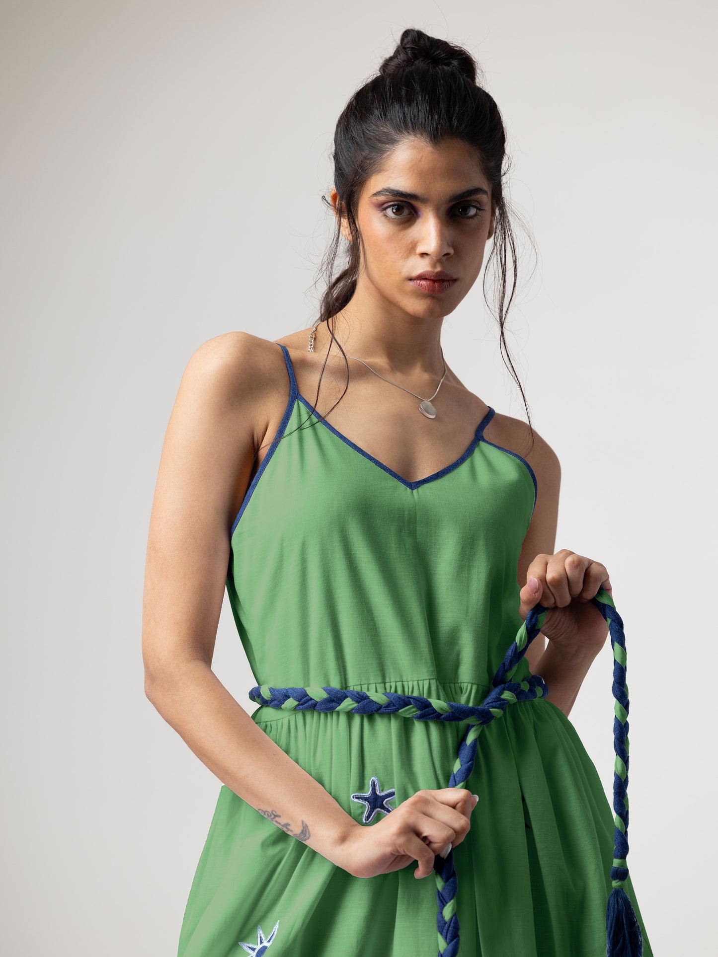Sage Green Wave Maxi Dress