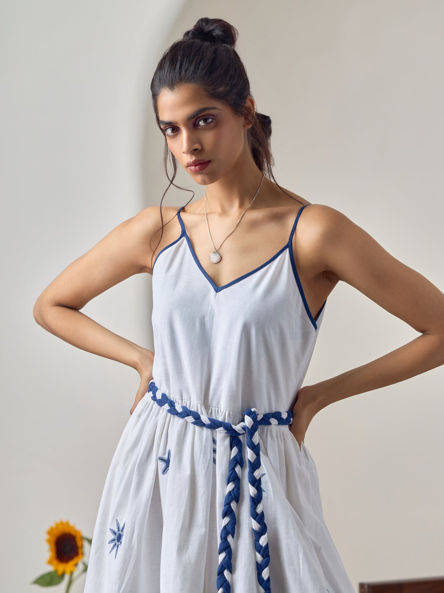 White Wave Maxi Dress