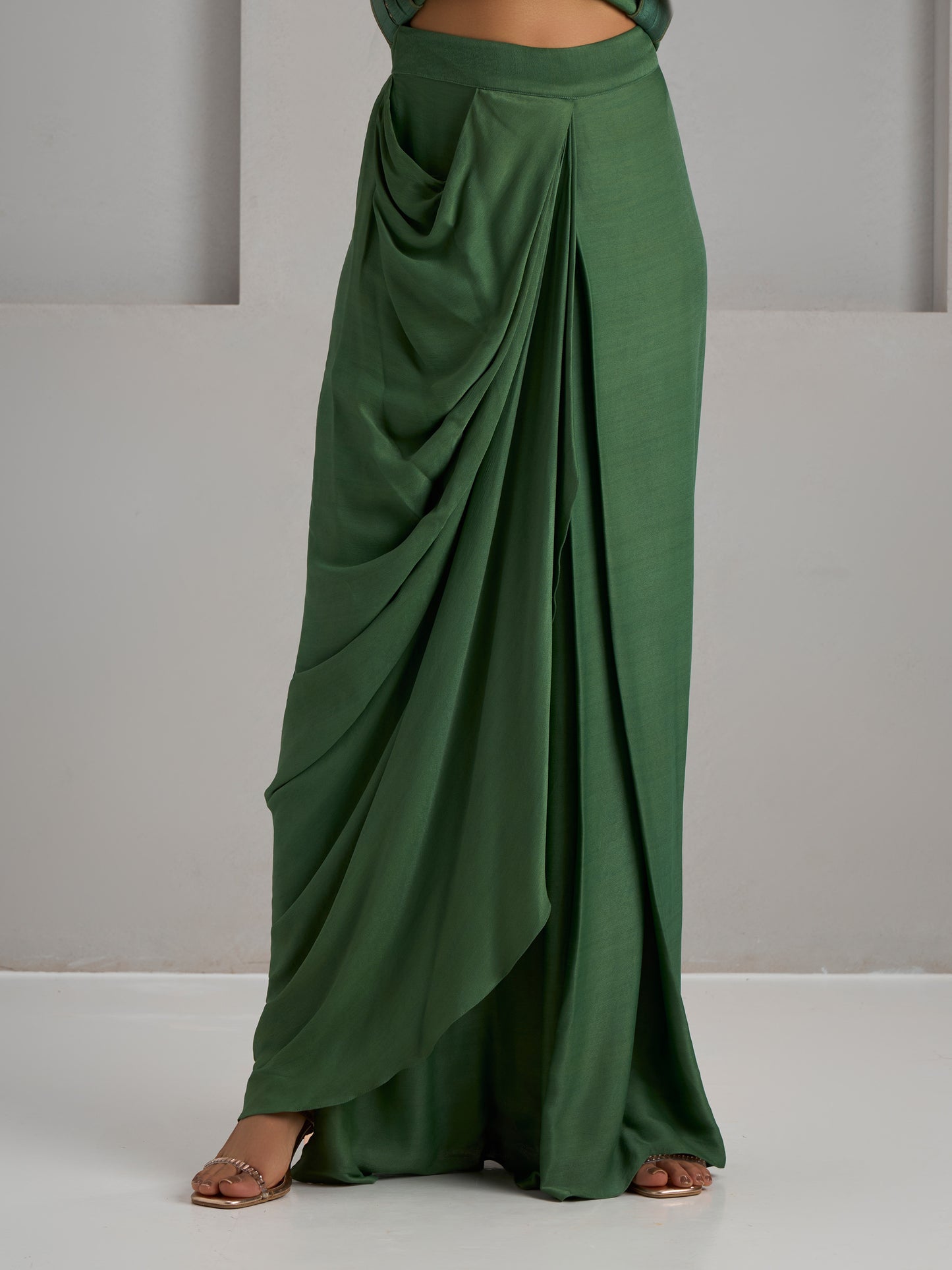 Sage Green Jacket With Skirt