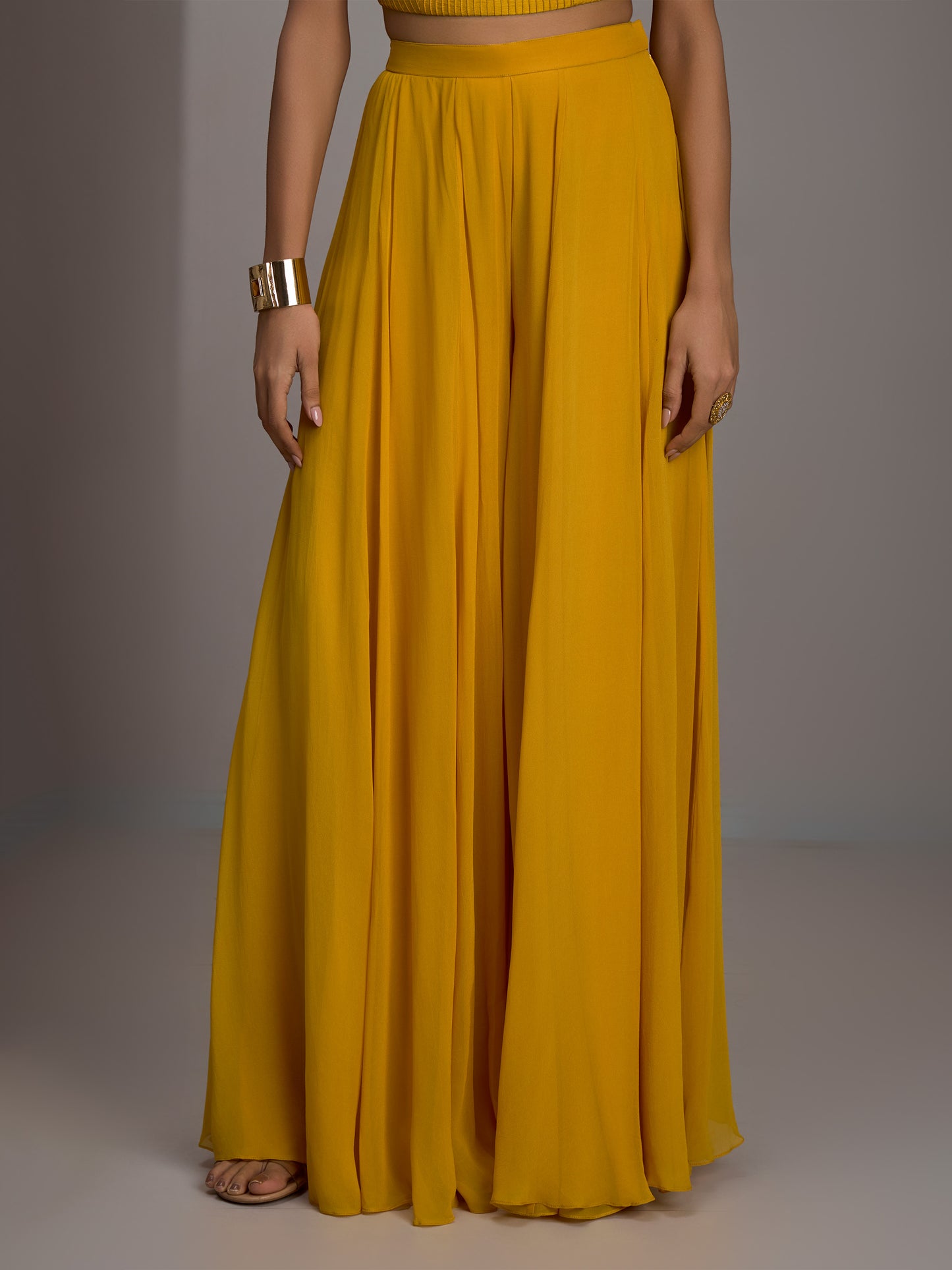 Mustard Jacket With Bustier And Pants