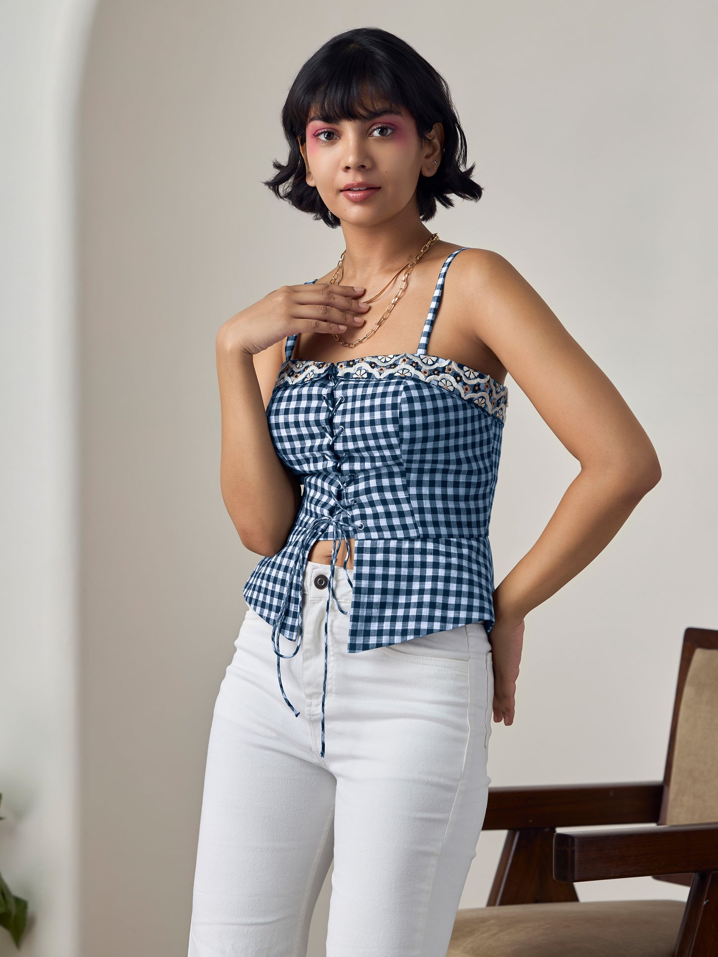 Blue Kim Corset Top