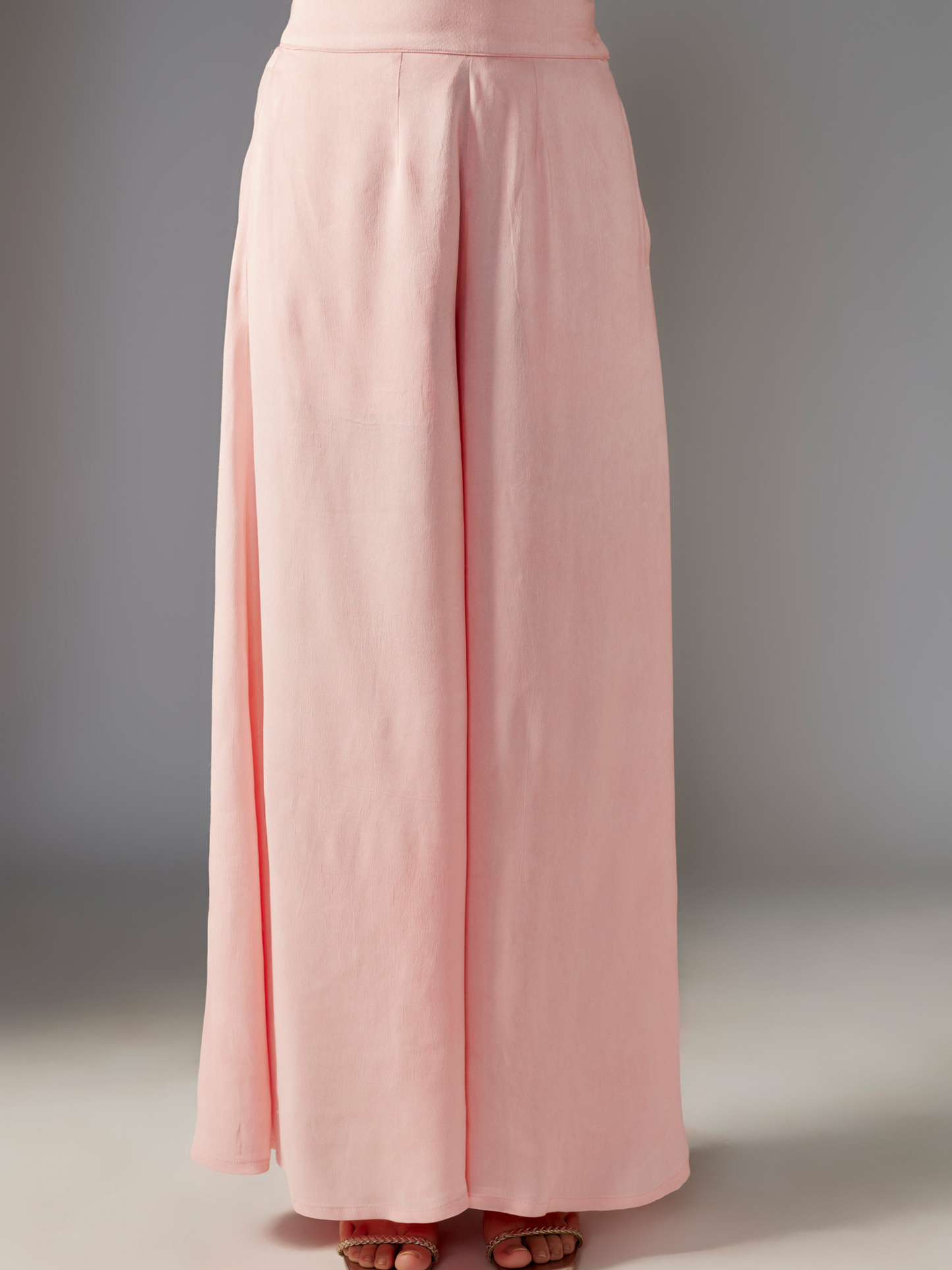 Pink Hand Embroidered Sharara Set with Cape and Belt