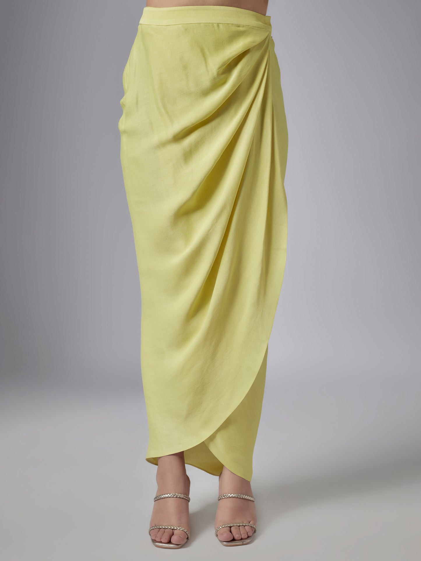 Lime Green Organza Jacket and Skirt Set