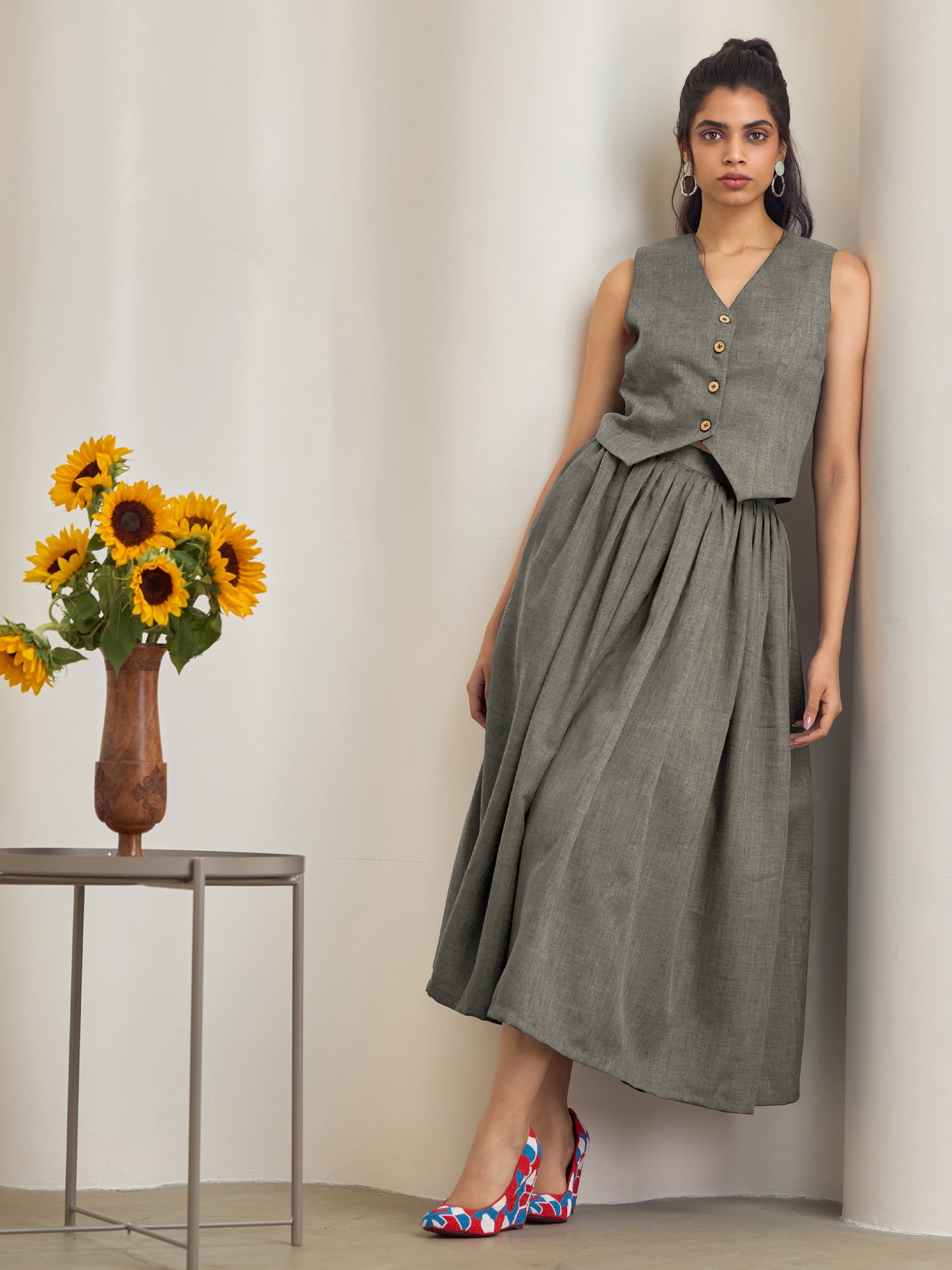 Alina Grey Skirt Co-Ord Set