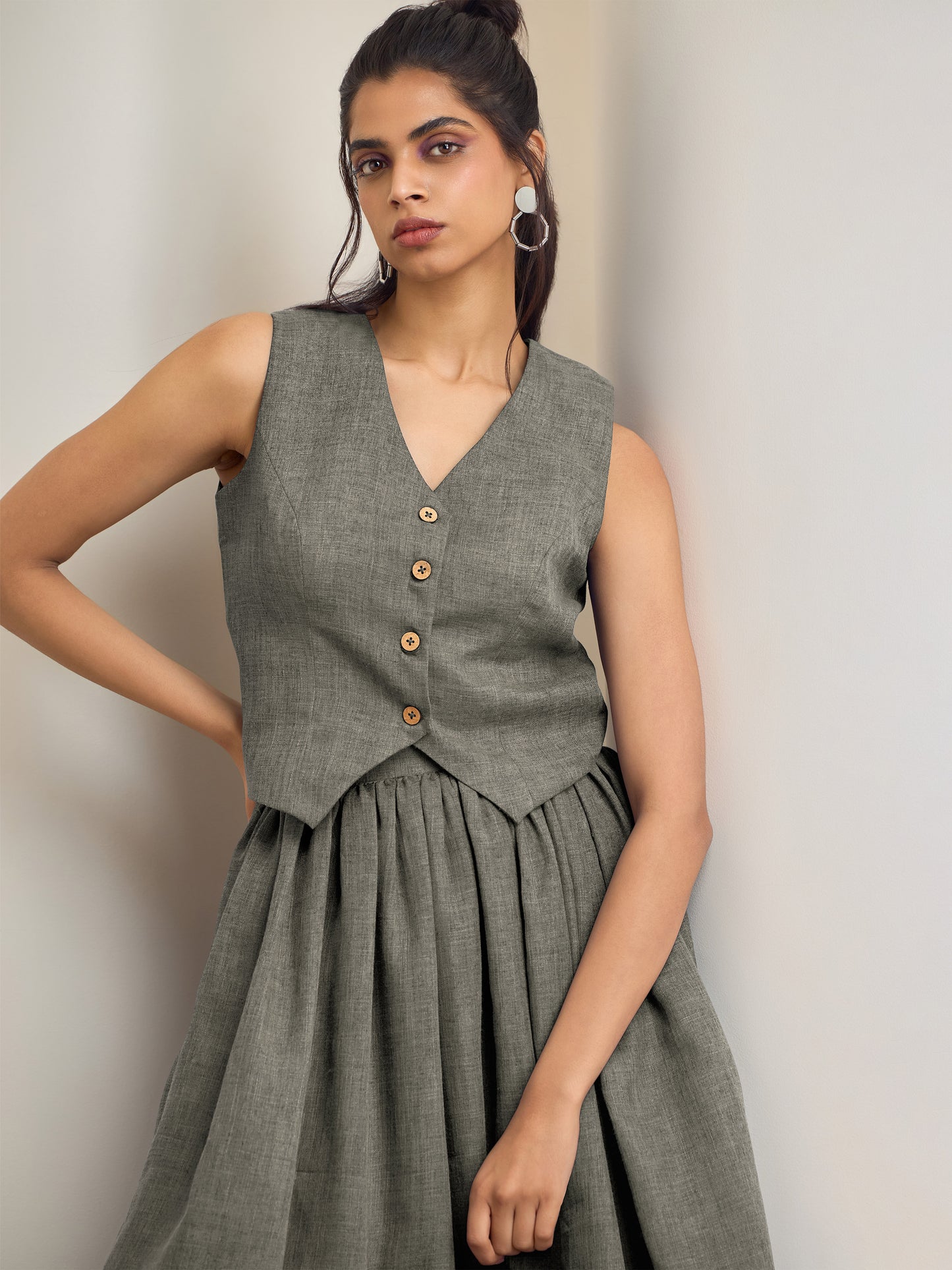 Alina Grey Skirt Co-Ord Set