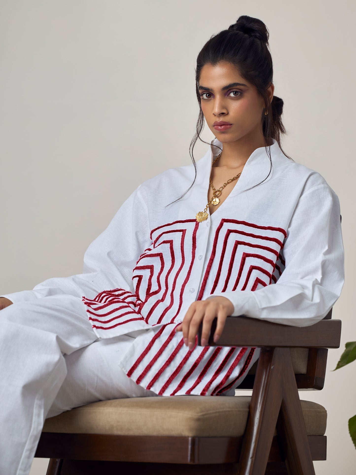 Red wave Co-ord Set