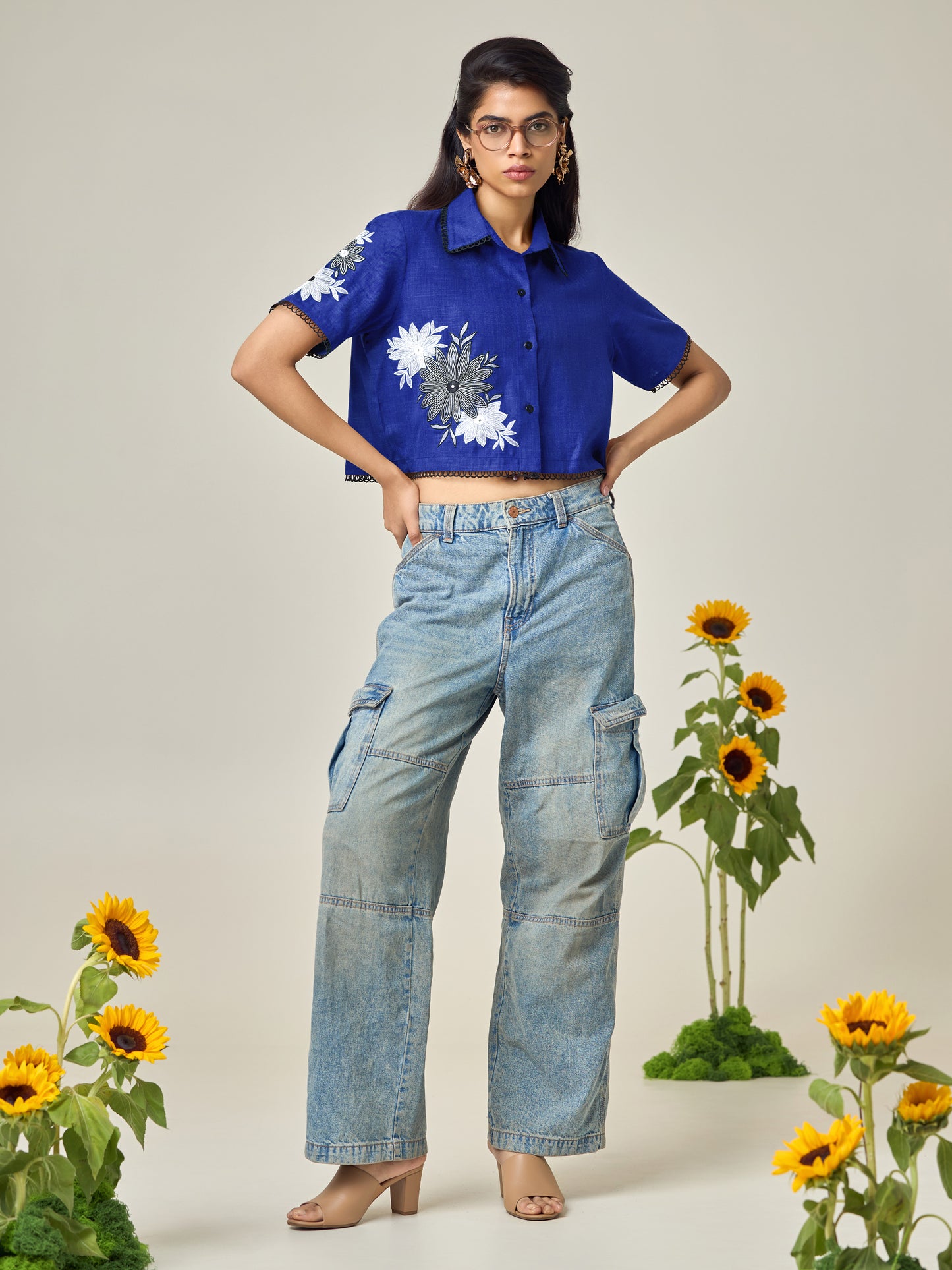 Blue Sand Dunes Crop Shirt
