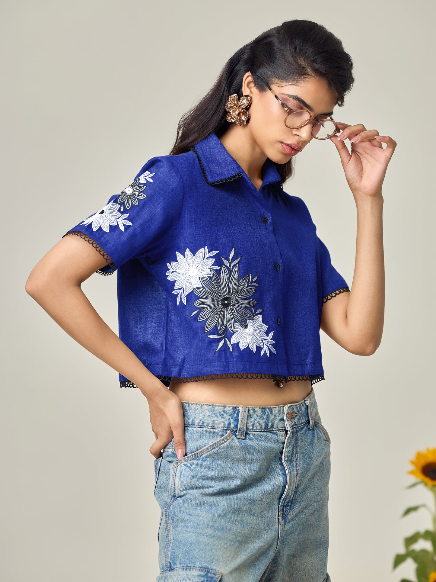 Blue Sand Dunes Crop Shirt