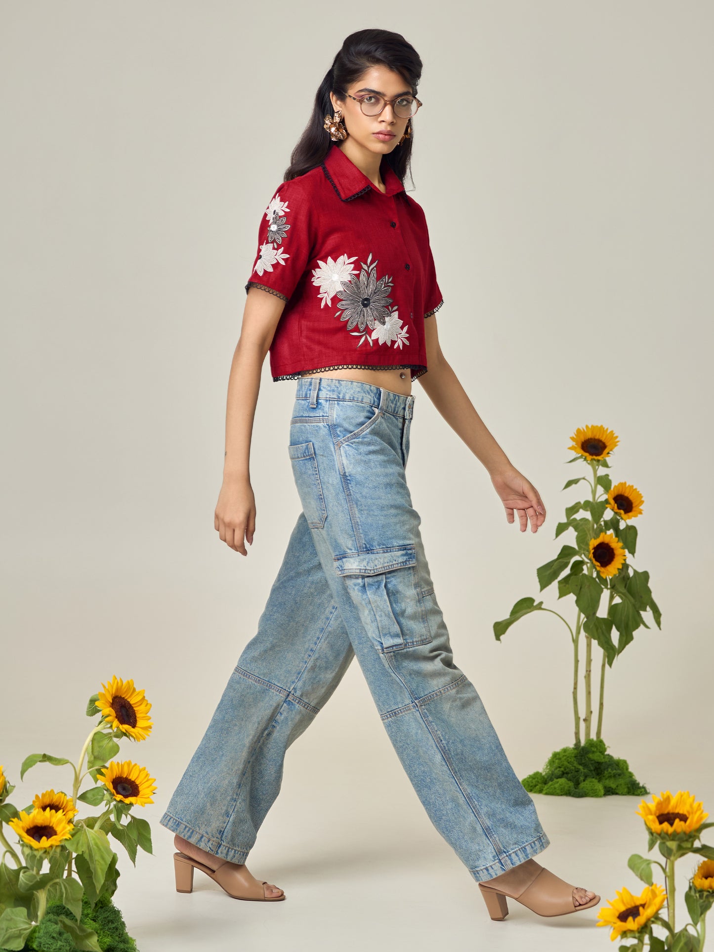 Red Sand Dunes Crop Shirt