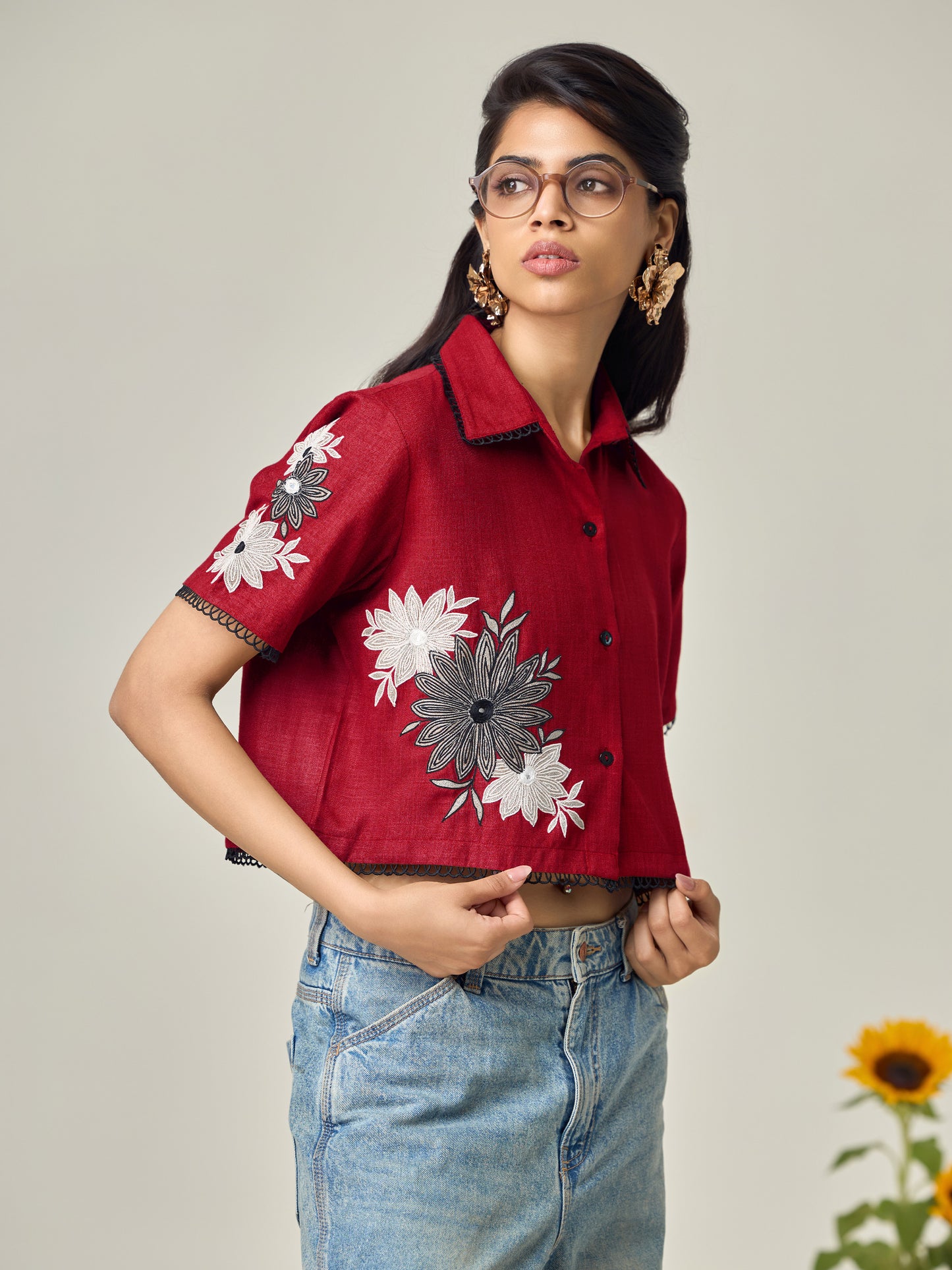 Red Sand Dunes Crop Shirt