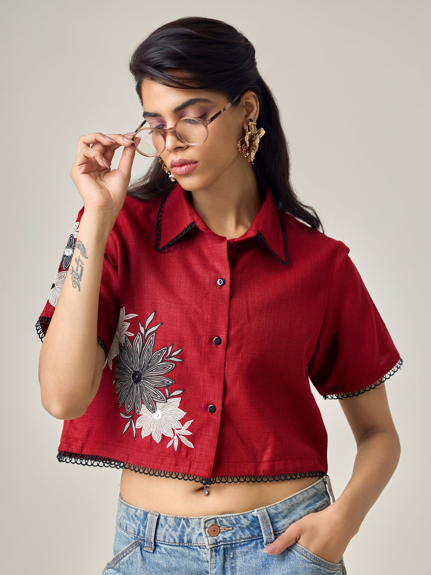 Red Sand Dunes Crop Shirt