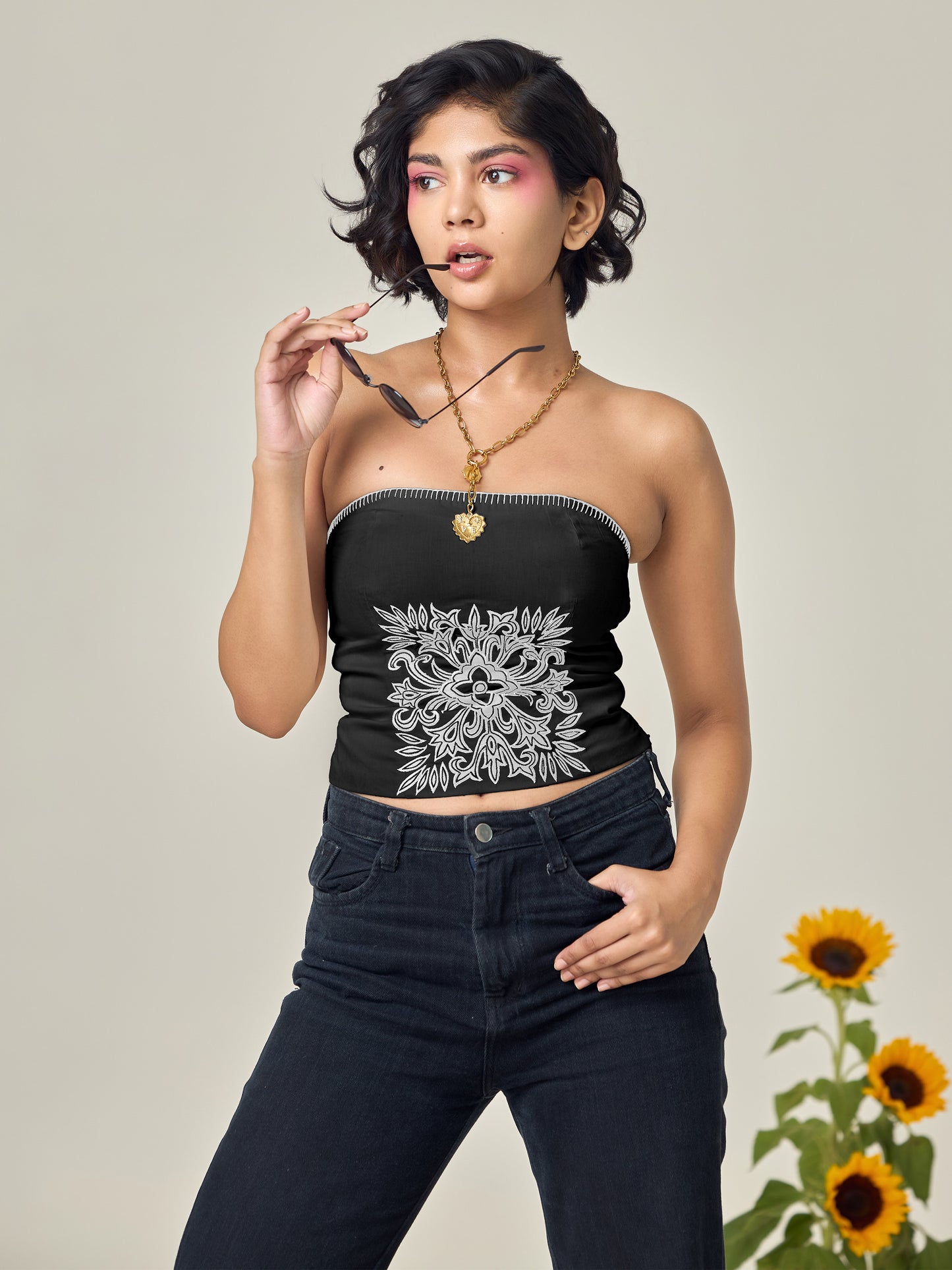 Black Rachel Top