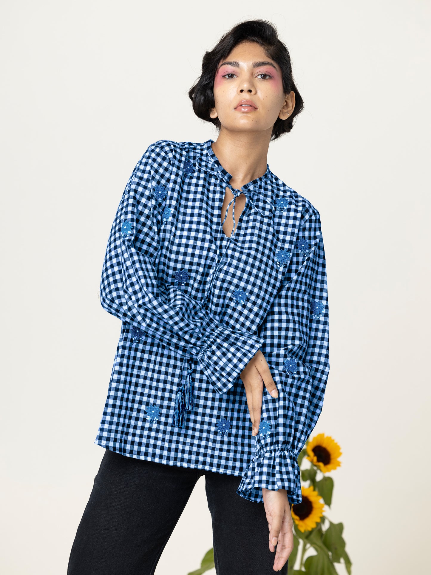 The Blue Sunflower Top