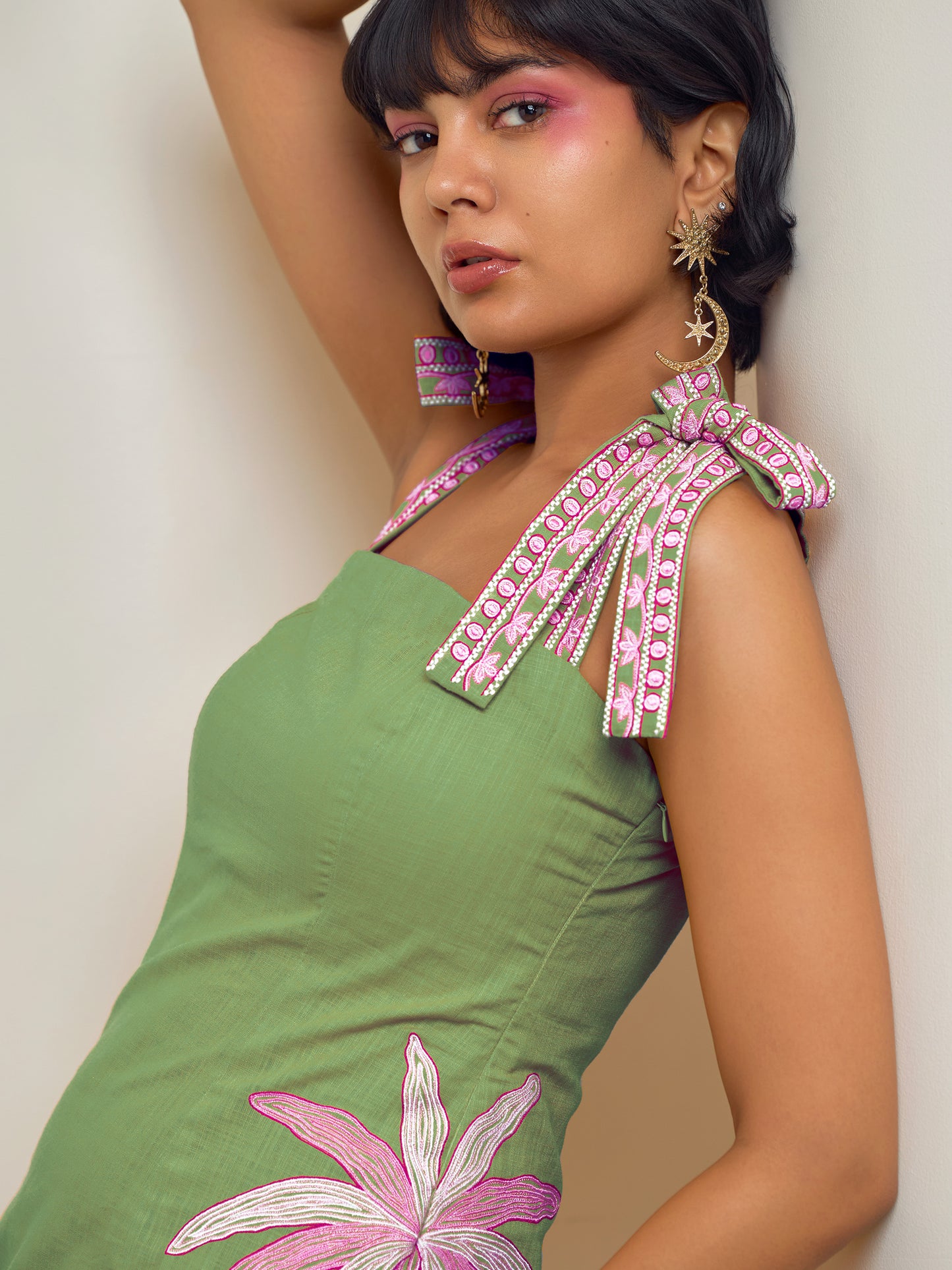 Sage Green Palm Tree Dress