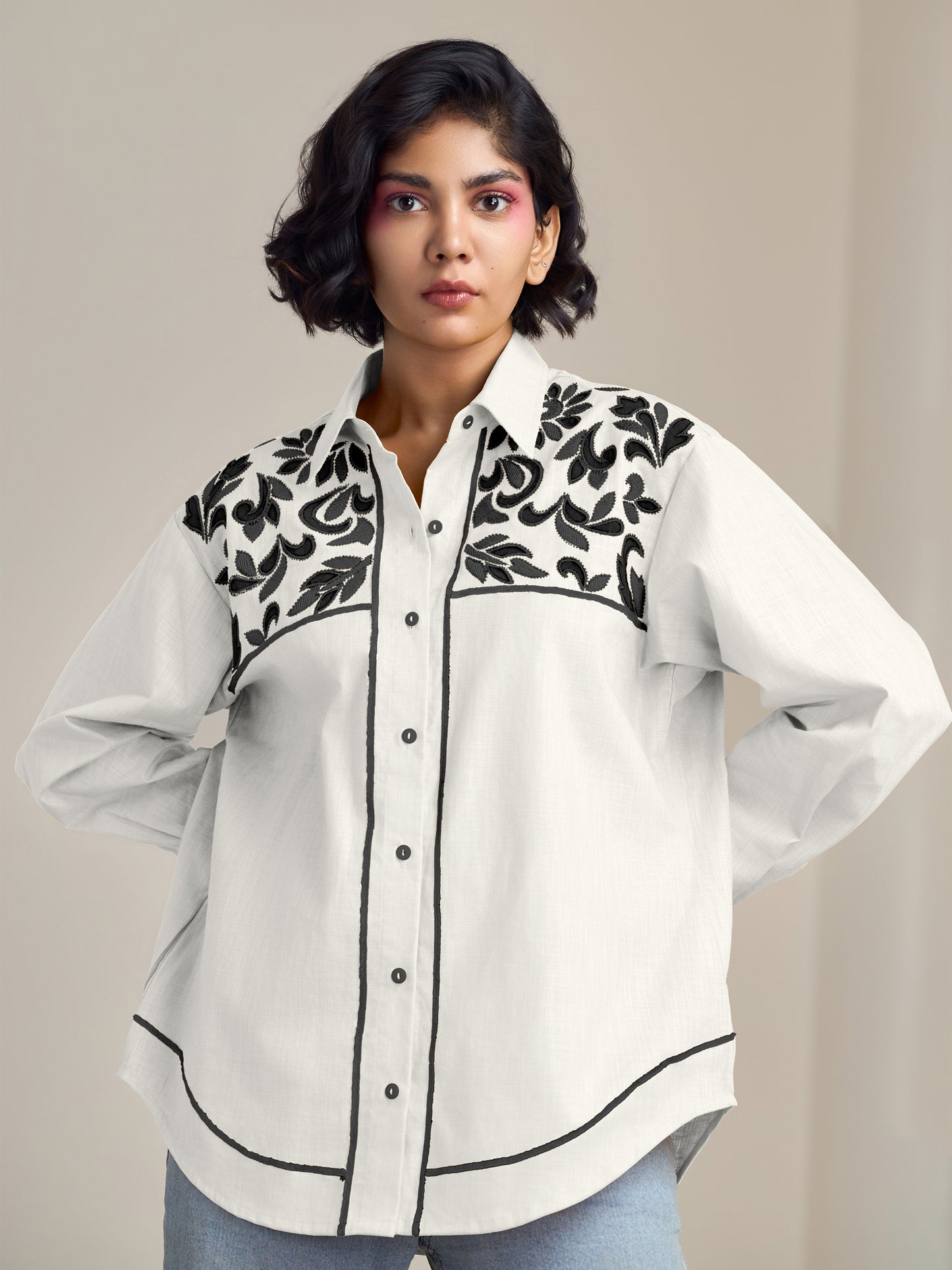 White Blair Cutwork Shirt