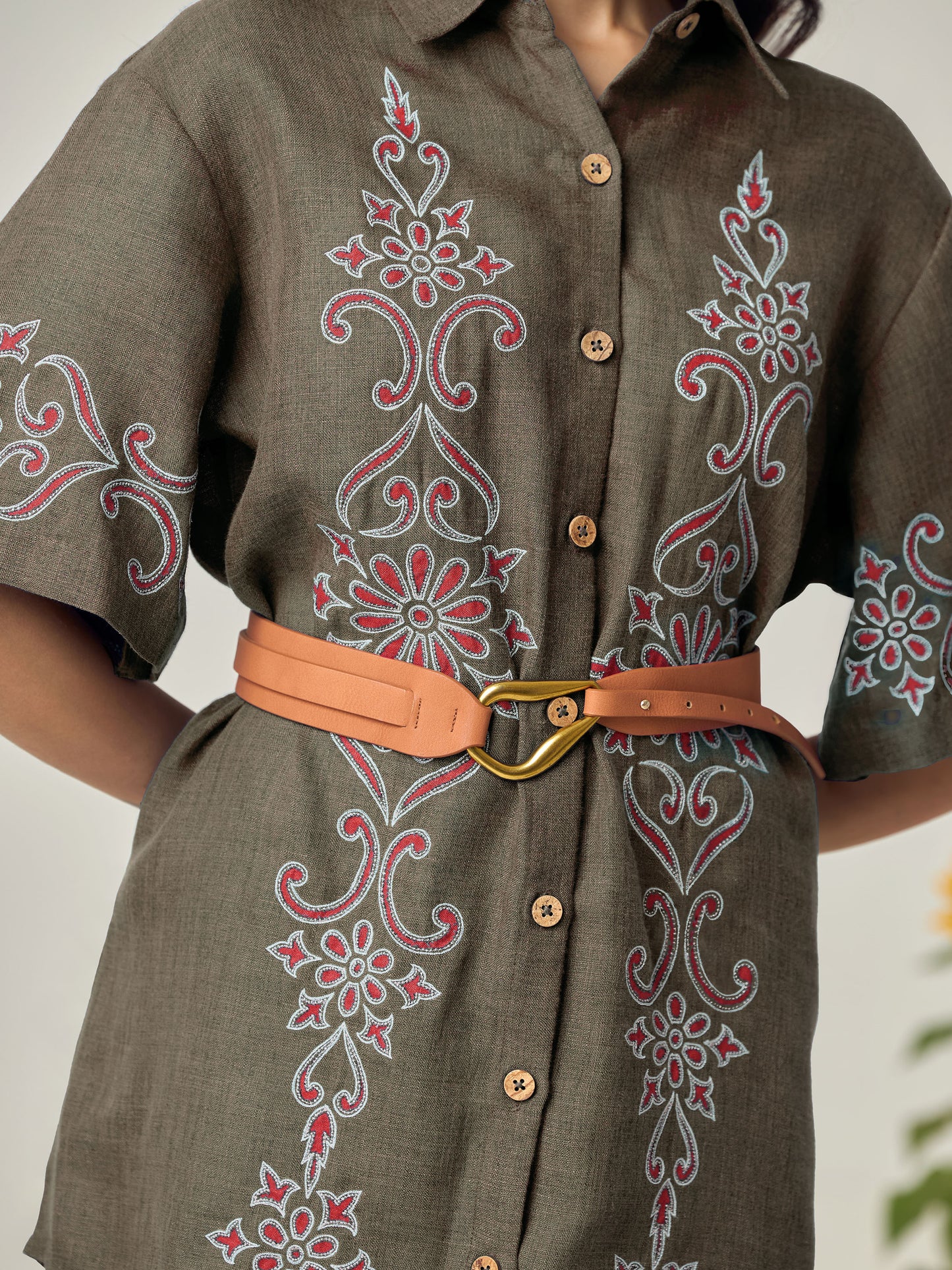 Alina Grey Shirt Dress