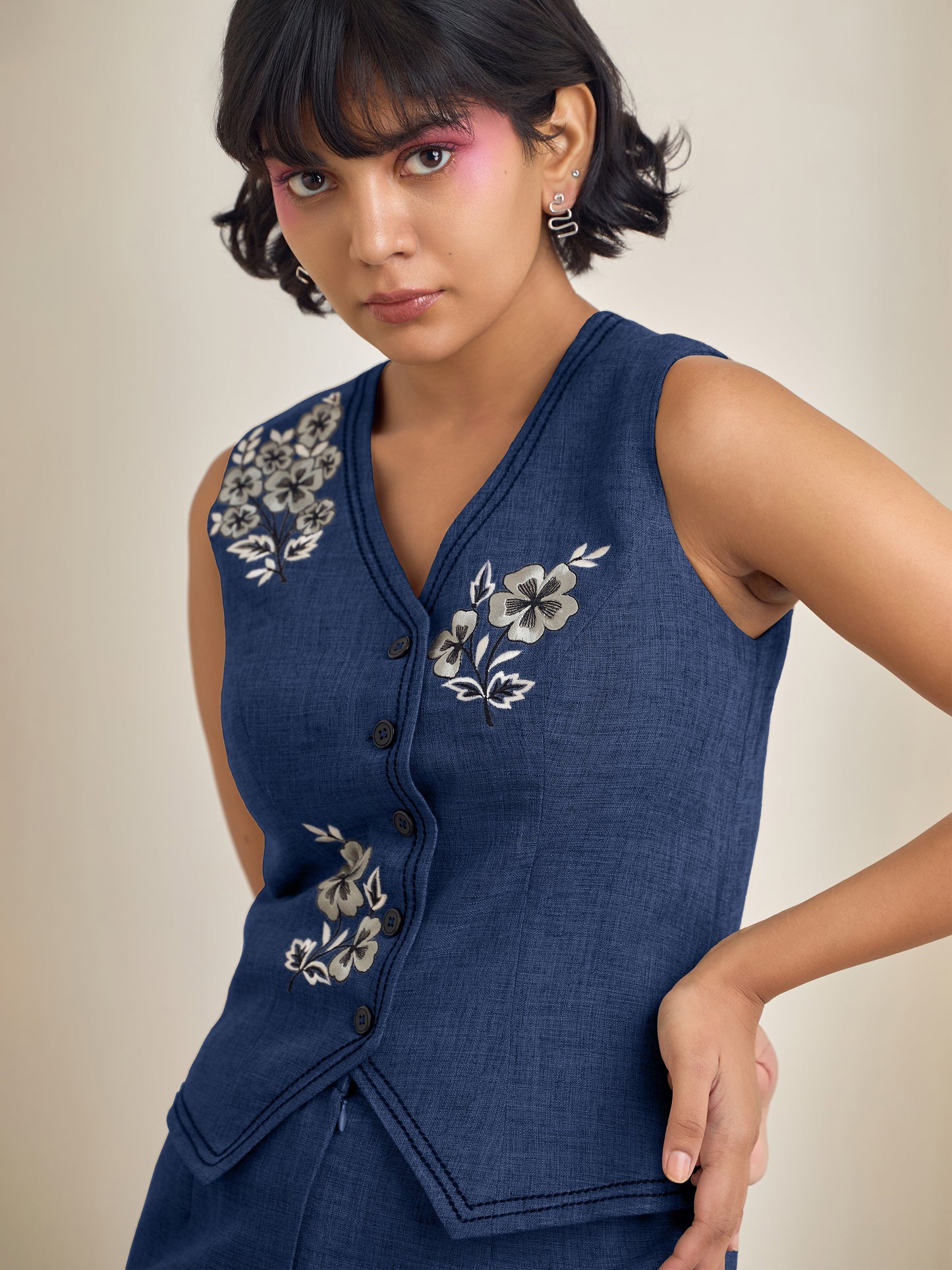 Serena Navy Blue Co-Ord Set