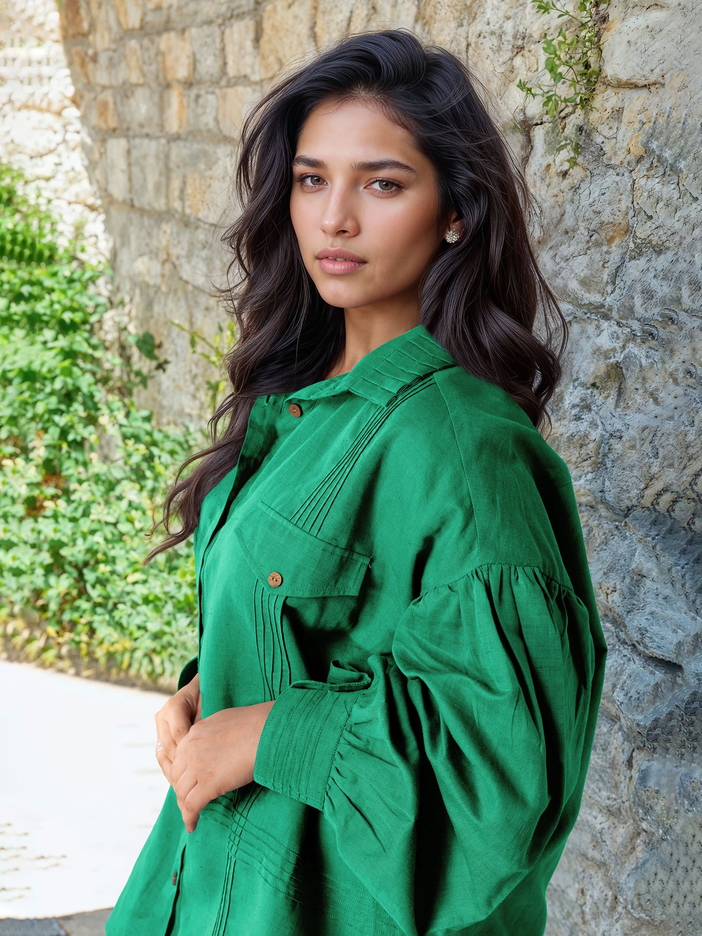 Green Linen Co-Ord Set