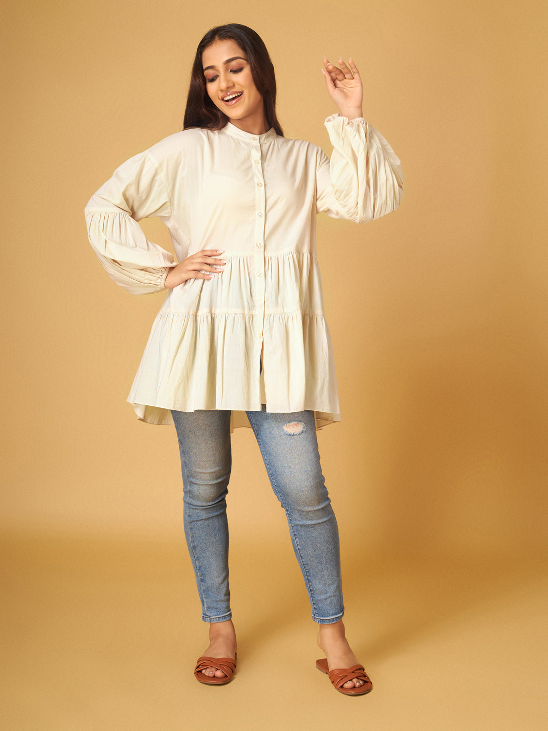 Vanilla Ice Cotton Tiered Tunic