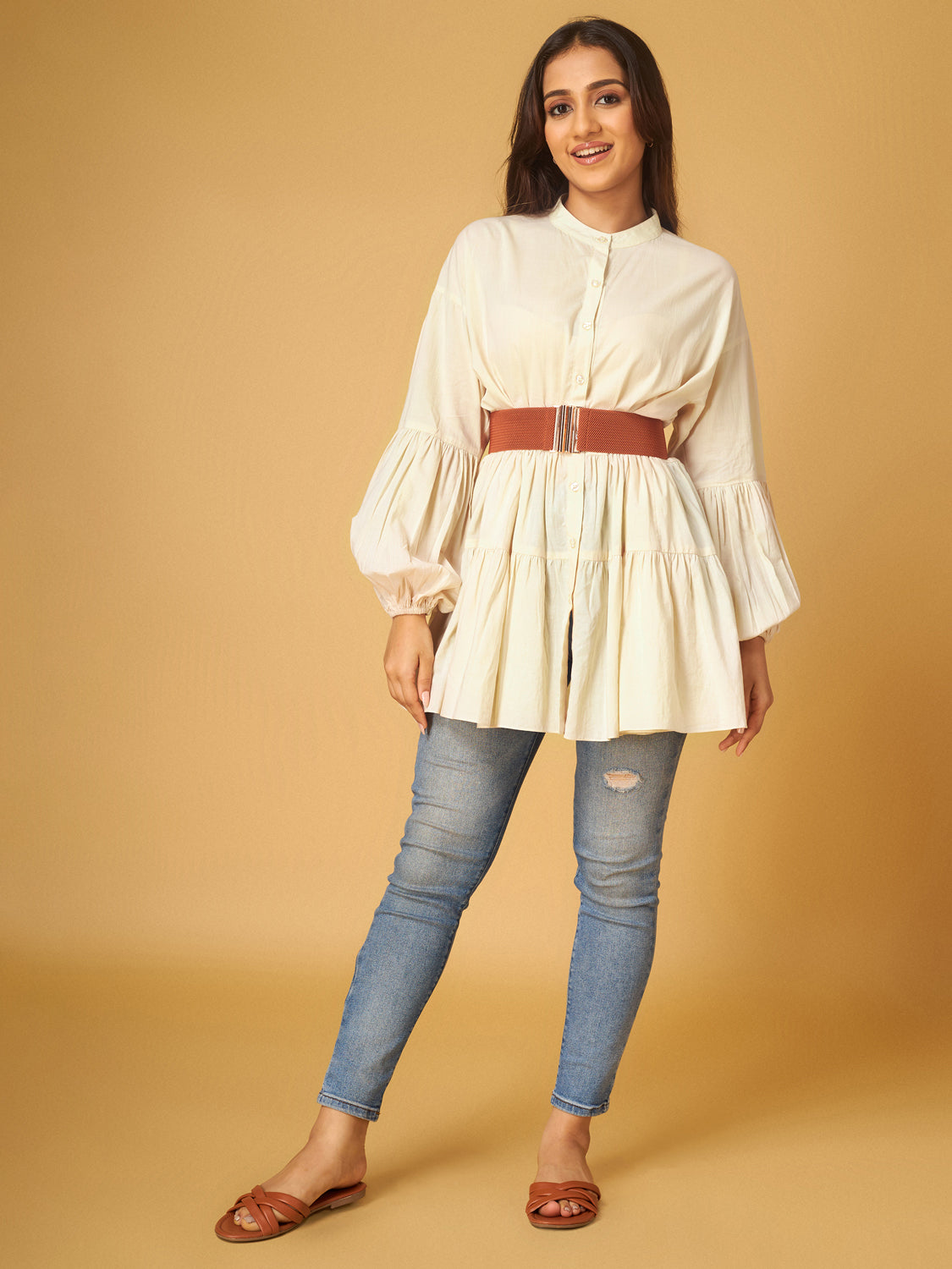 Vanilla Ice Cotton Tiered Tunic