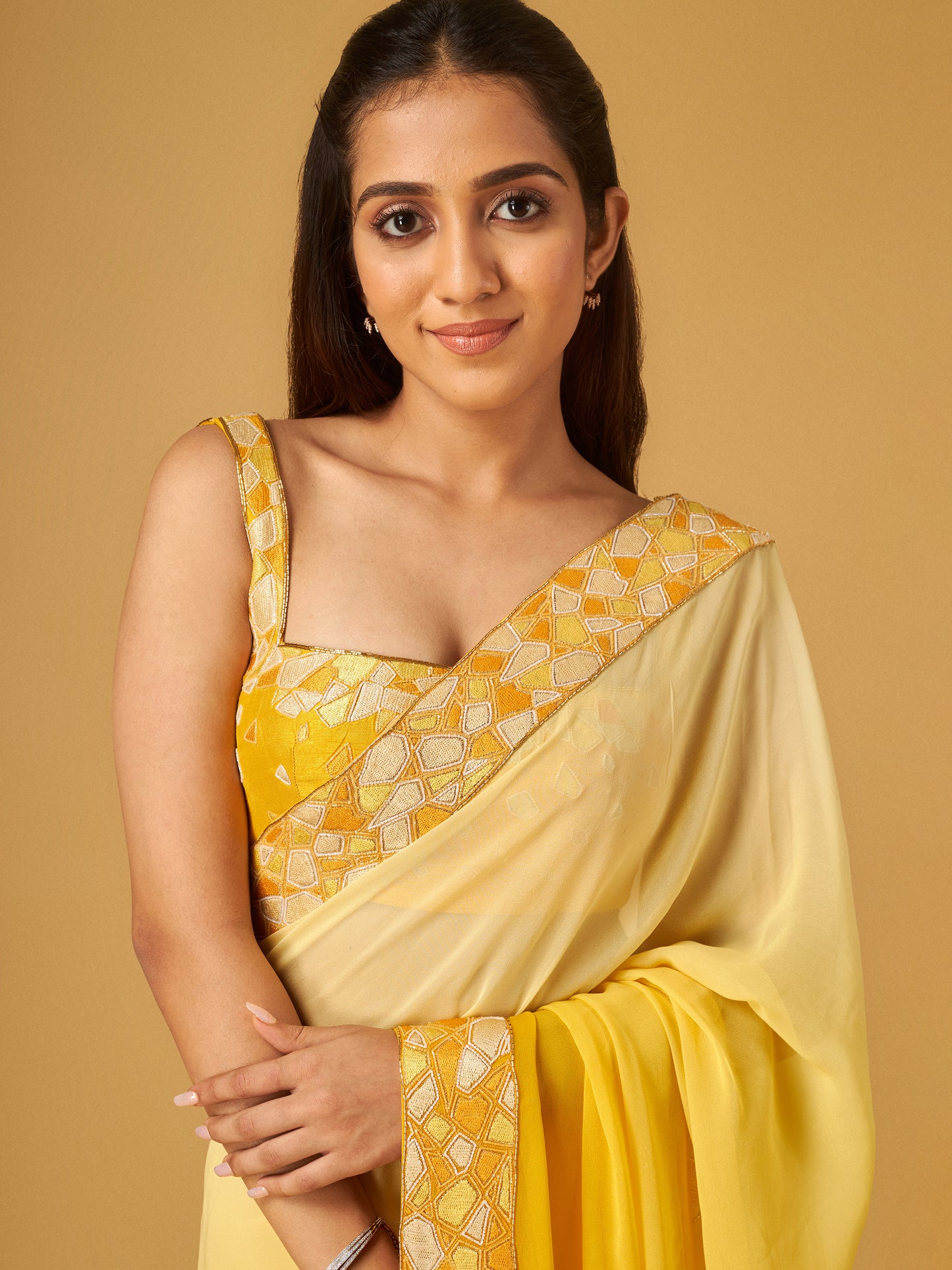 DayLily Georgette Embroidered Saree and Blouse