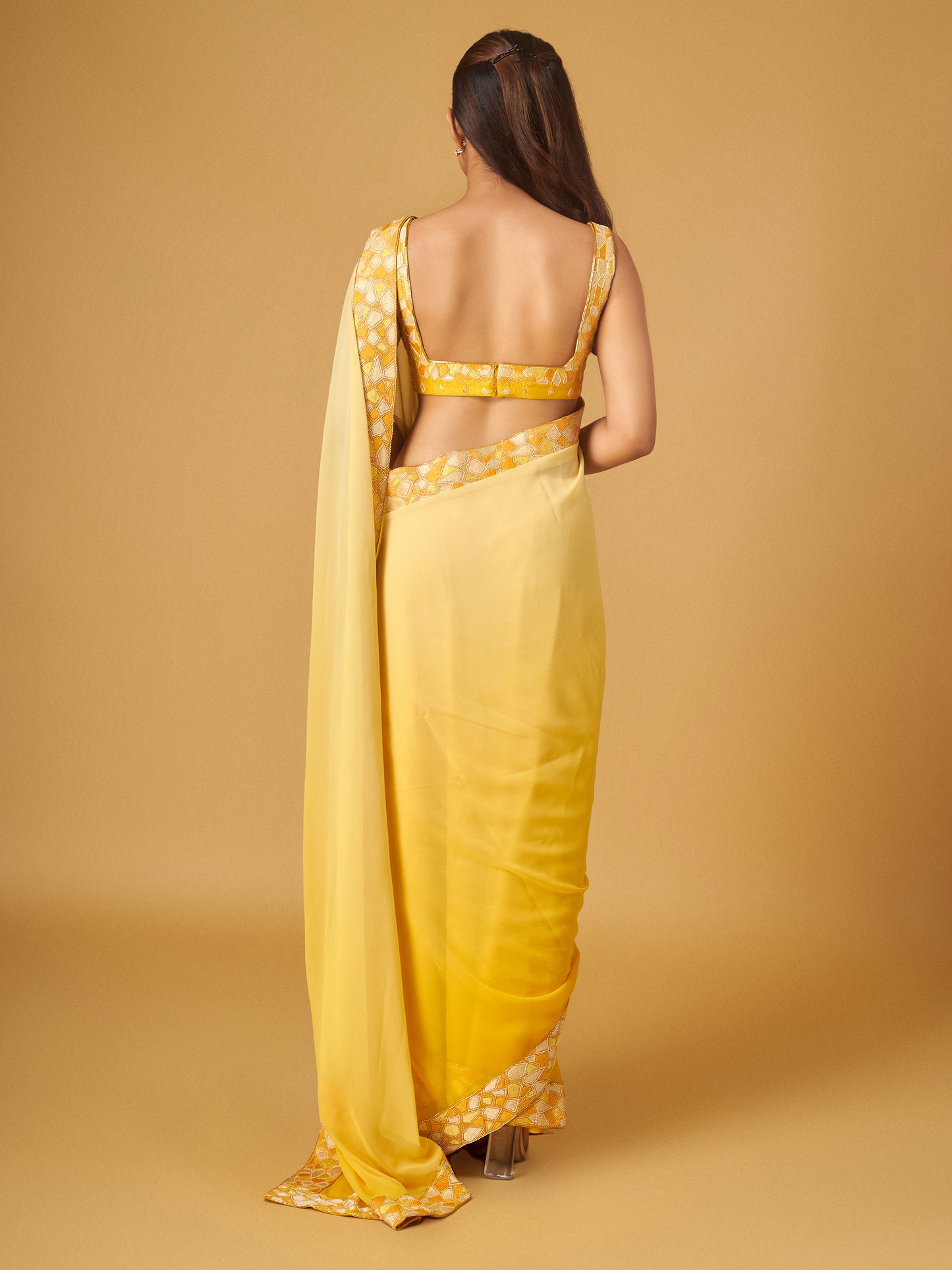 DayLily Georgette Embroidered Saree and Blouse