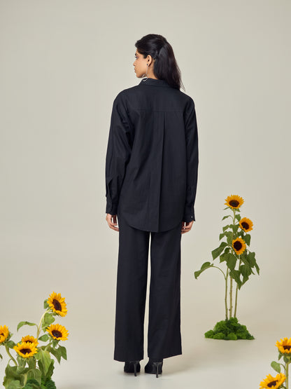 Black Poplin Pant