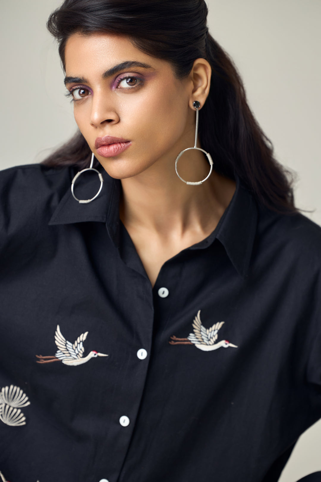 Black Popline Flamingo Co-Ord Set