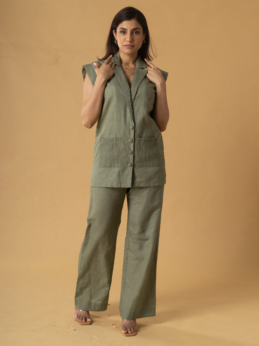 Sage green linen co-ord set