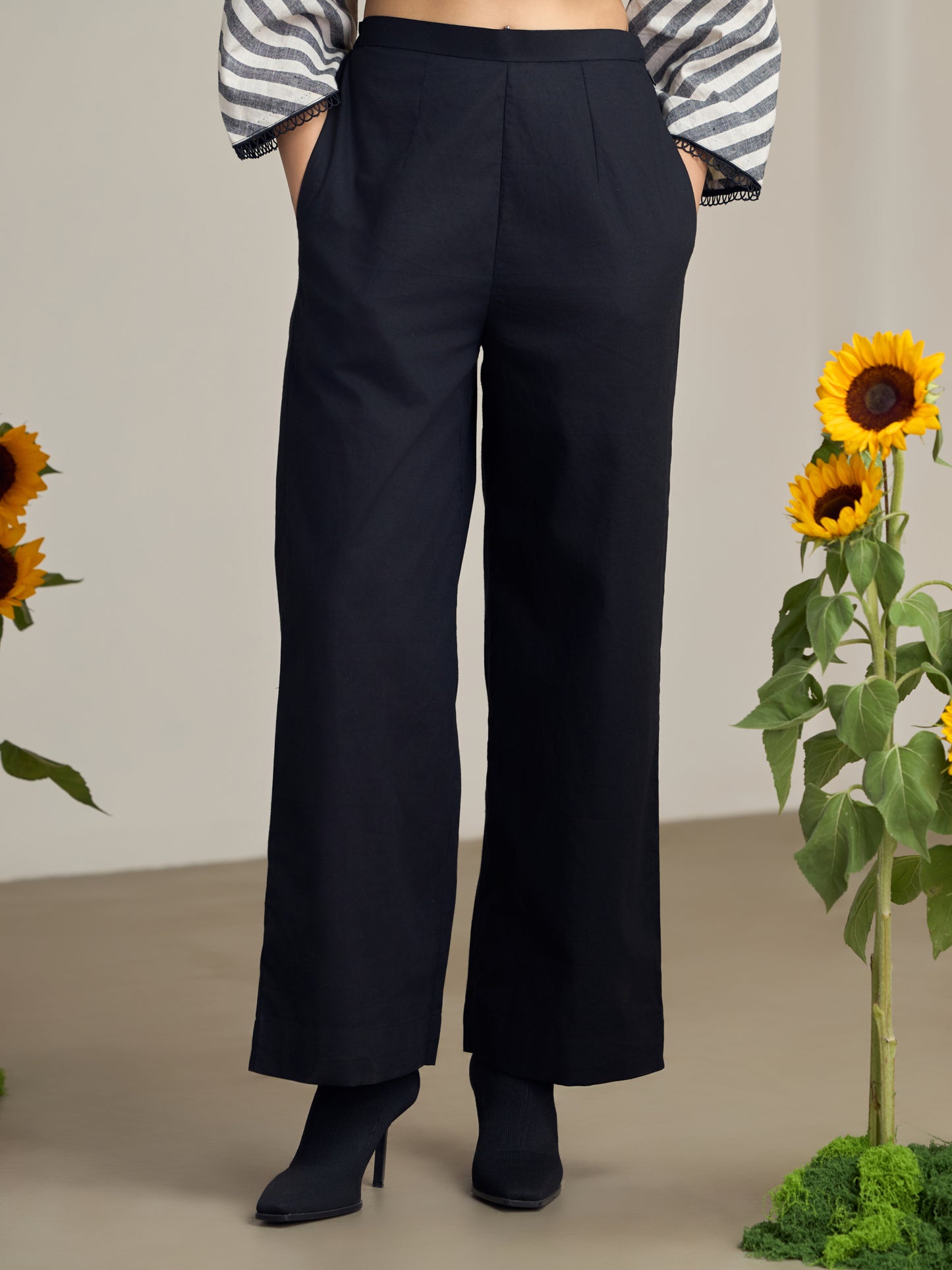 Black Poplin Pant