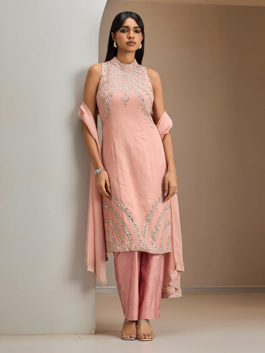 Old Rose Kurta With Dupatta And Pants