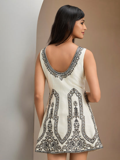 Ivory Rawsilk Dress