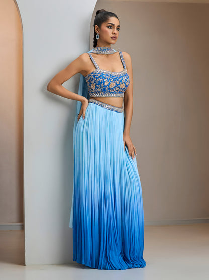 Blue Ombre Dk2 Skirt Set