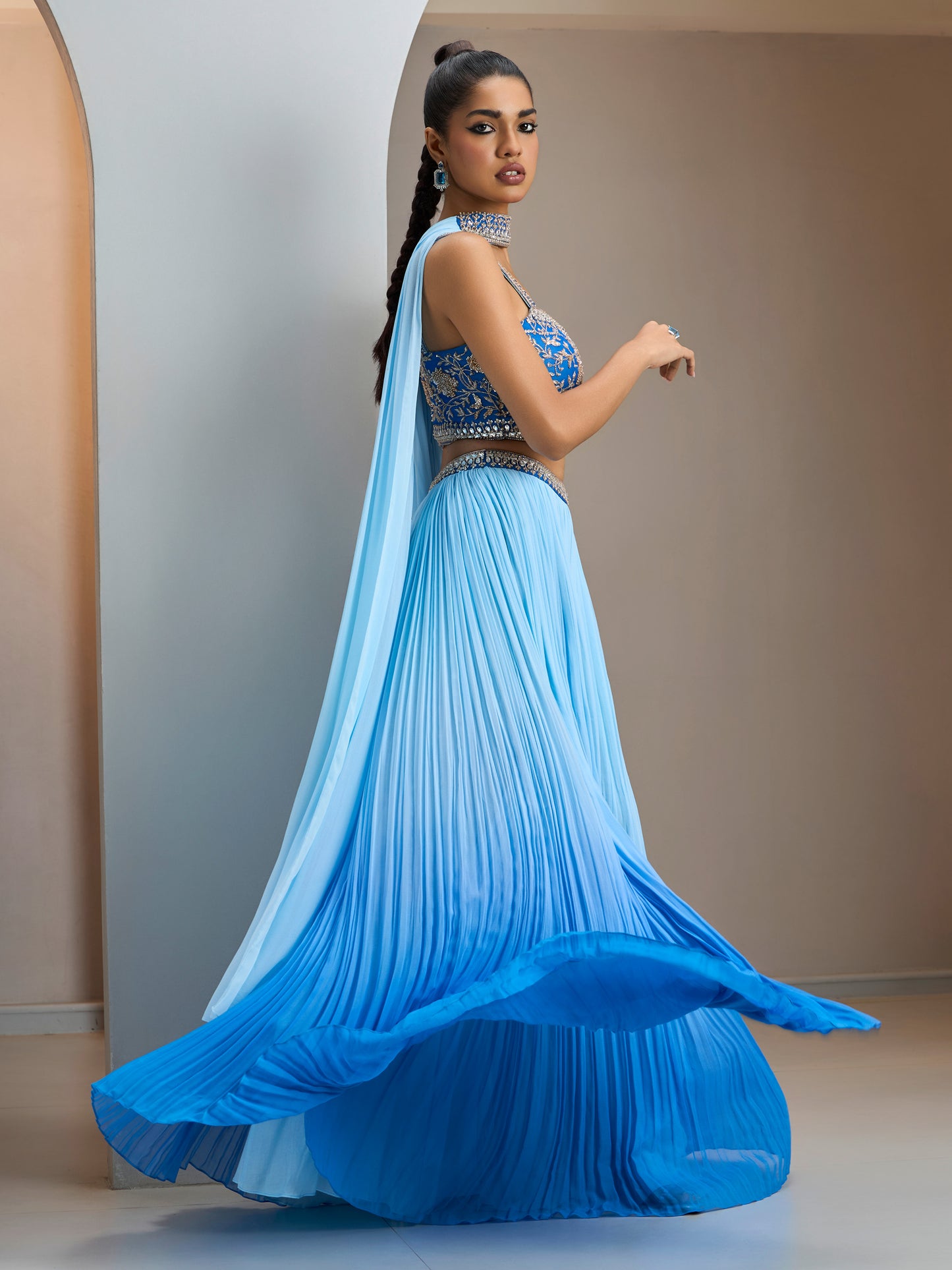 Blue Ombre Dk2 Skirt Set