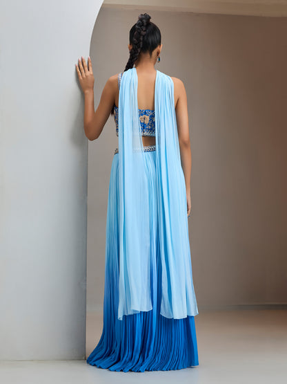Blue Ombre Dk2 Skirt Set