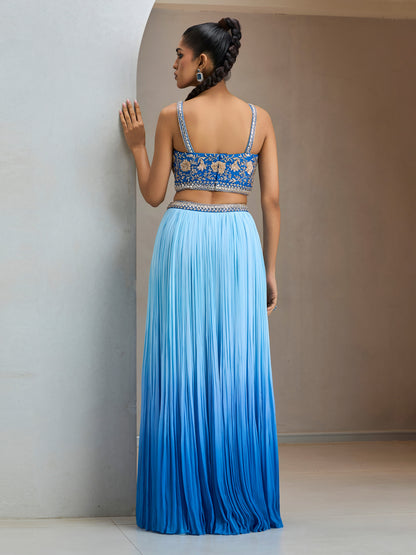 Blue Ombre Dk2 Skirt Set