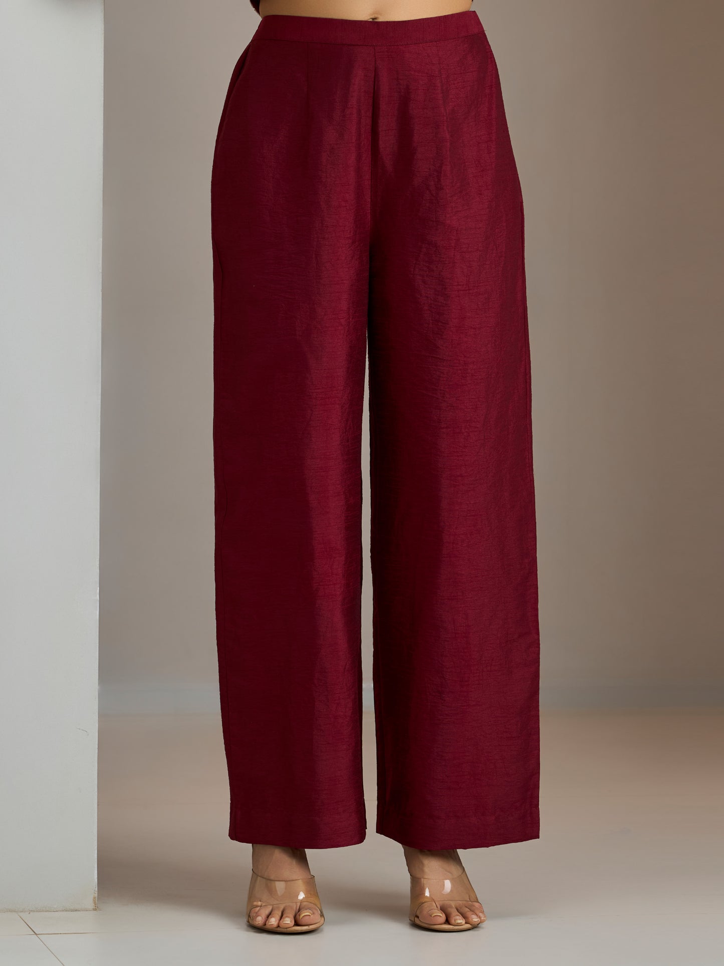 Maroon Tunic Kurta With Dupatta And Pant