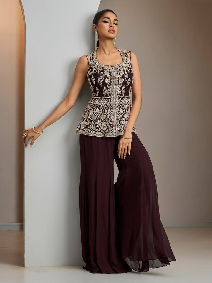Chocolate Brown Jacket With Pants