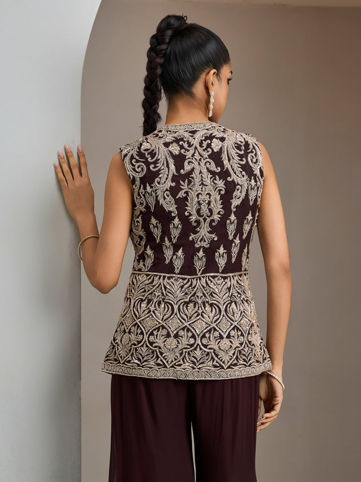 Chocolate Brown Jacket With Pants