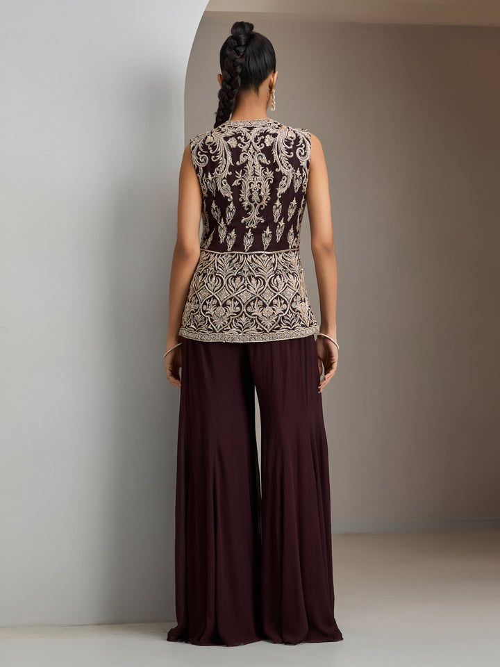 Chocolate Brown Jacket With Pants