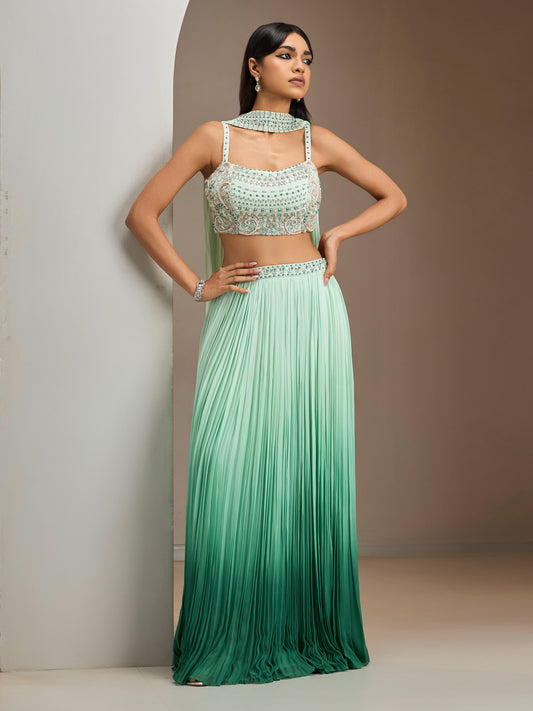 Green Ombre Dk2 Skirt Set
