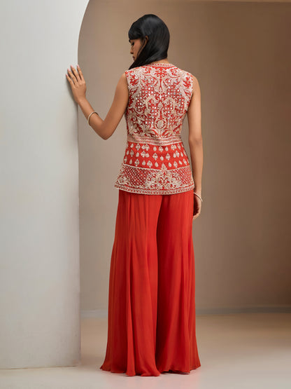 Rust Orange Jacket Set