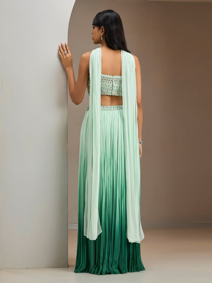 Green Ombre Dk2 Skirt Set