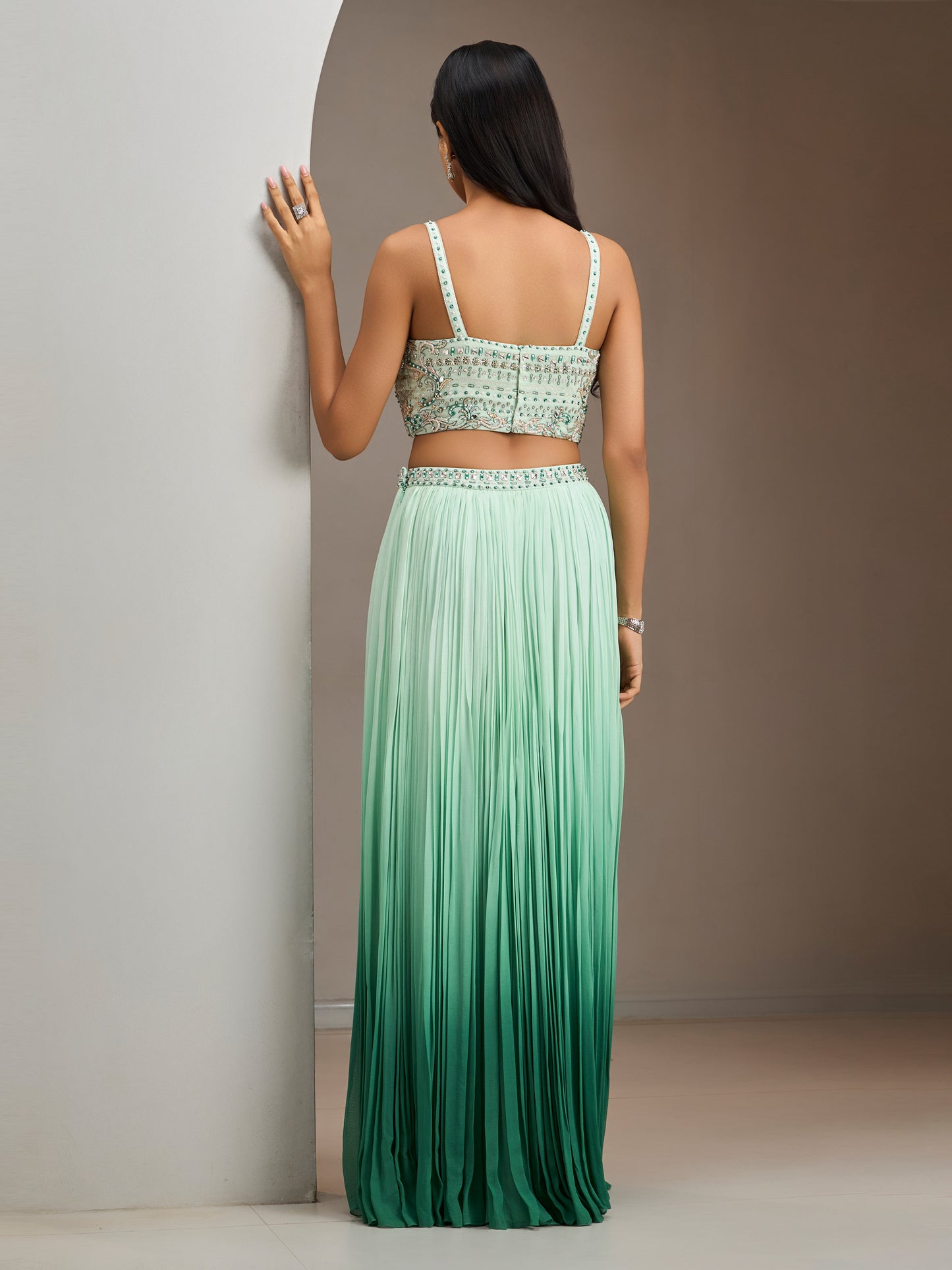 Green Ombre Dk2 Skirt Set