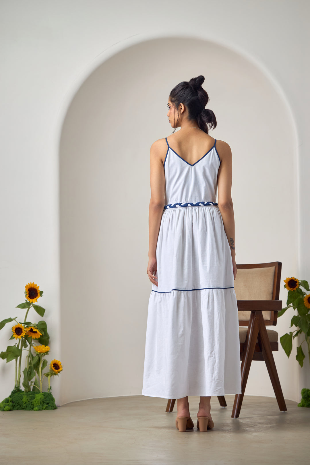 White Wave Maxi Dress