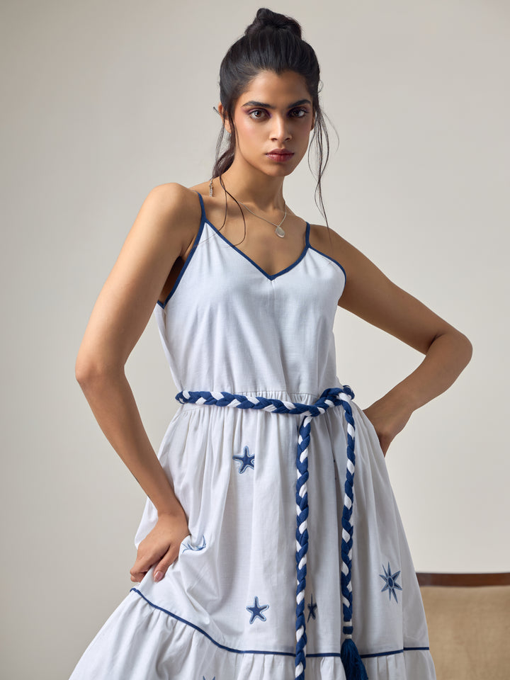 White Wave Maxi Dress