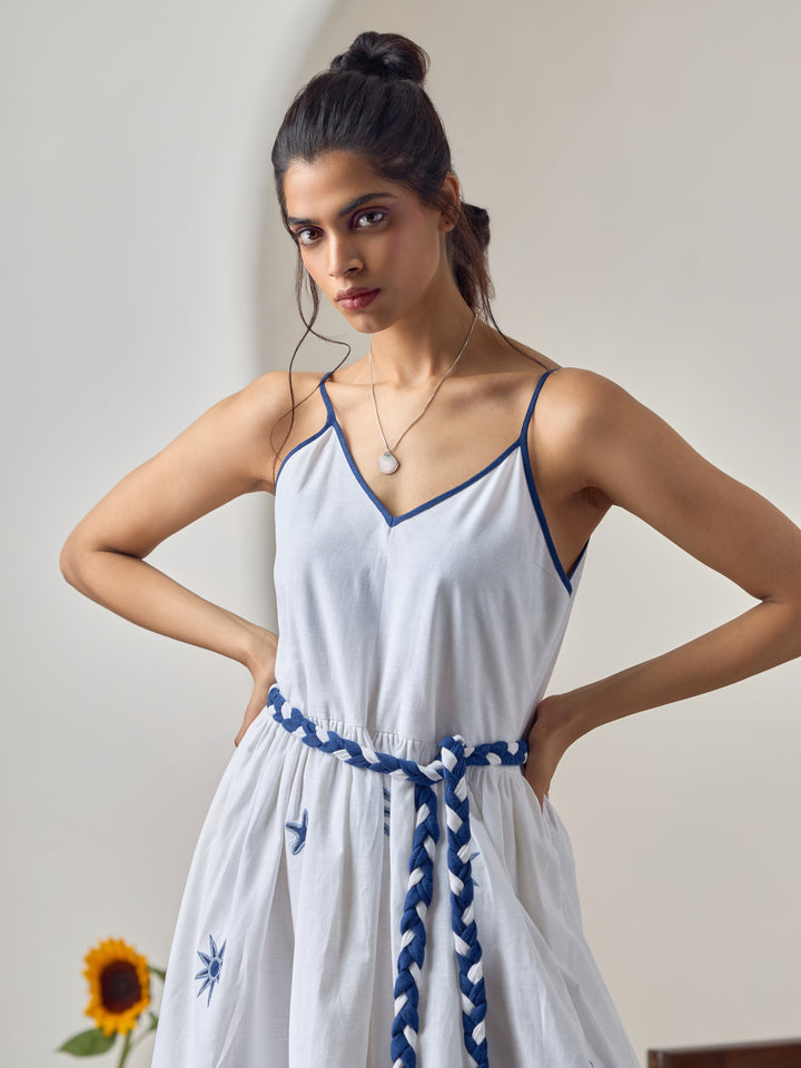 White Wave Maxi Dress