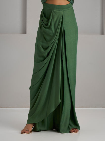 Sage Green Jacket With Skirt