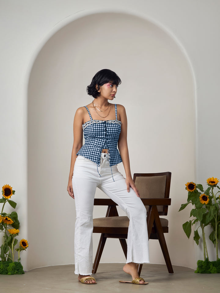 Blue Kim Corset Top